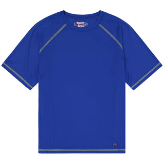 Camisa de banho masculina Beach Bros cinza/branca com costura contrastante, tamanho 2X-G