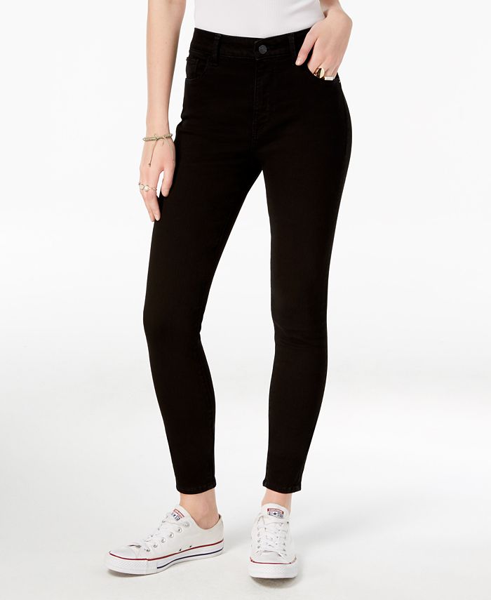 Calça jeans skinny feminina Alice de cintura alta M1858, preta, tamanho 32x32