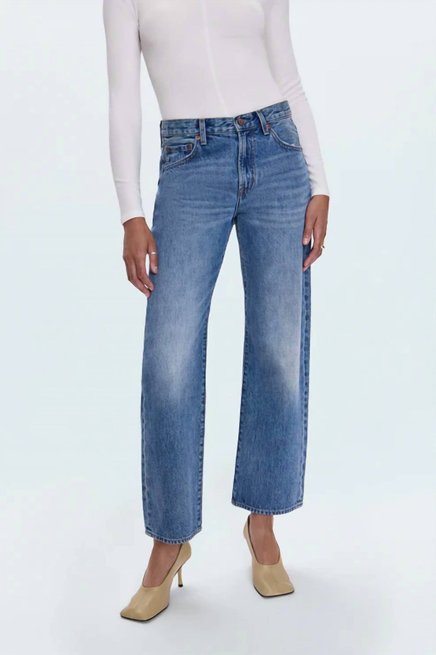 Pistola - Lexi Mid Rise Bowed Straight Jean