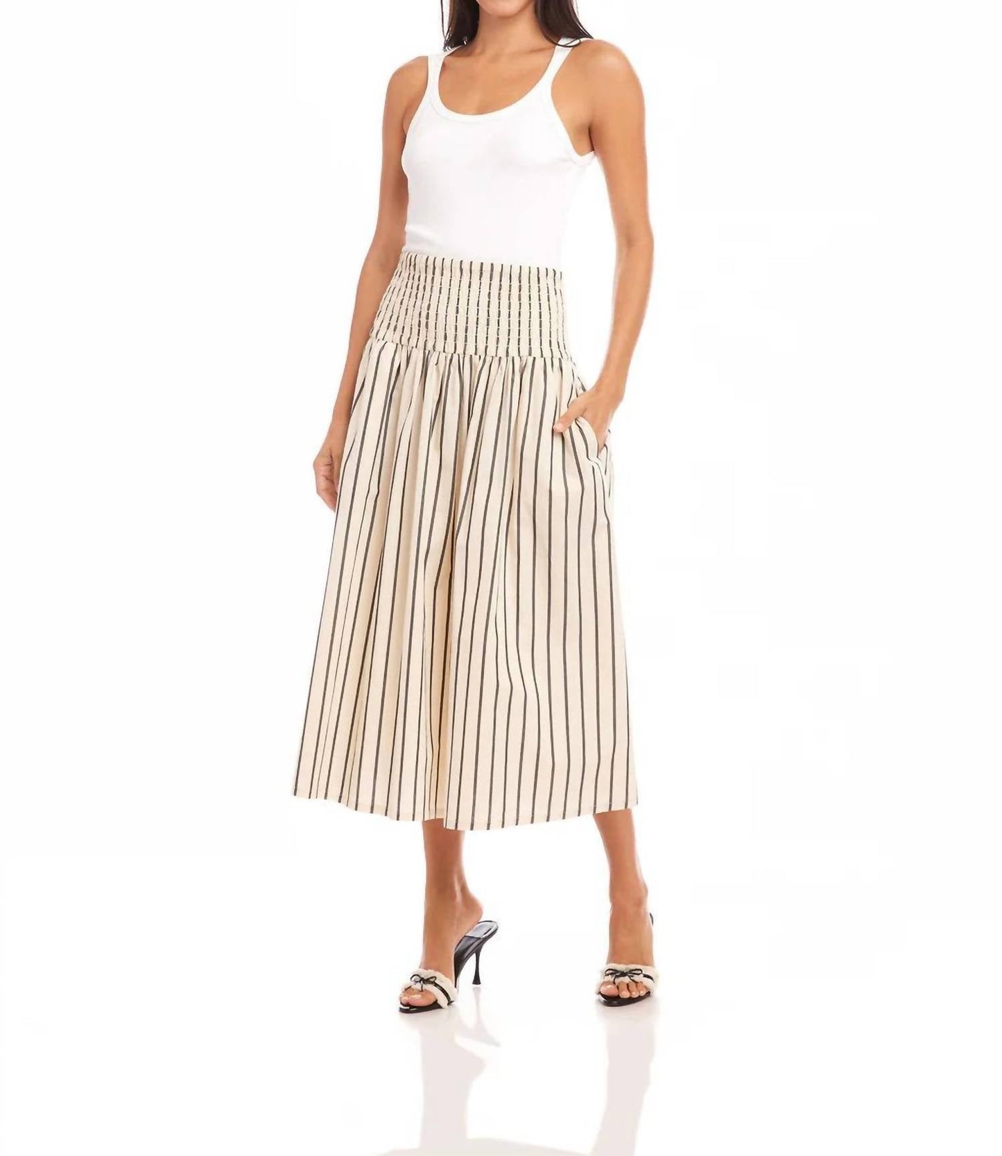 Fifteen Twenty - Rhea Stripe Midi Skirt