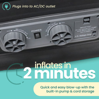 Colchão de ar de luxo duplo EZ INFLATE com bomba embutida 