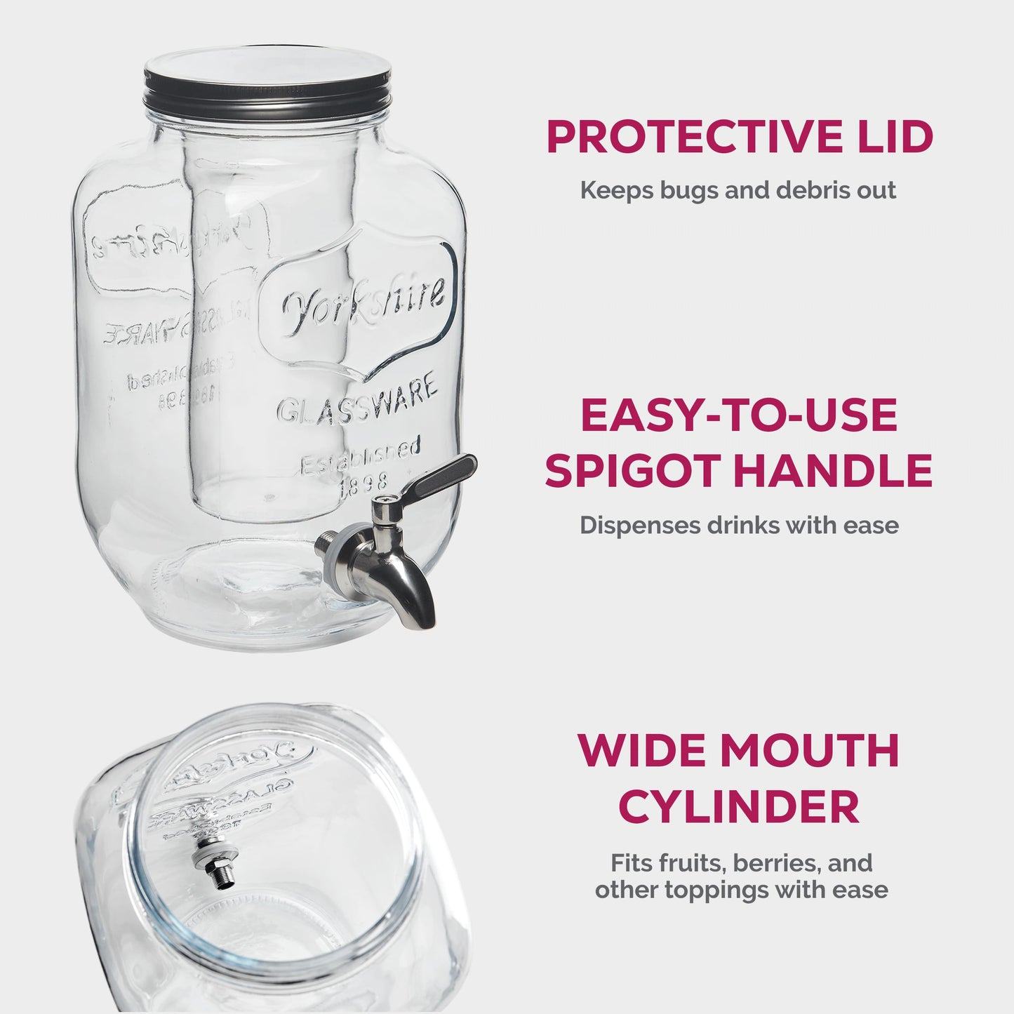 Dispensador de bebidas de vidro 