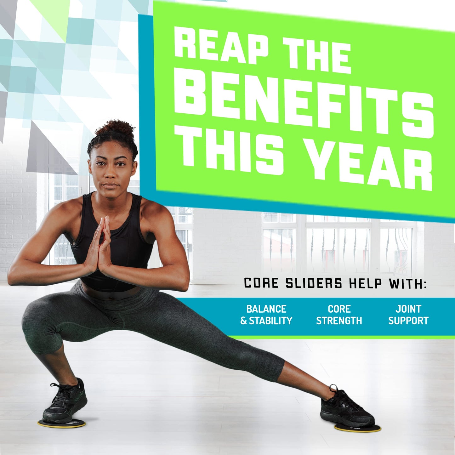 Core Sliders para treino de corpo inteiro - Pacote com 2 