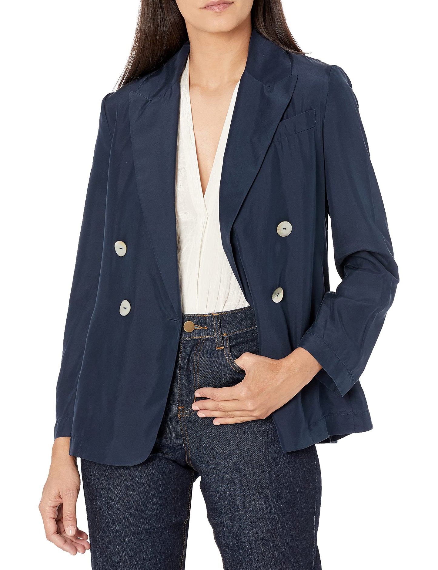 Vince Womens DRAPEY BLAZER,PALE WALNUT,10