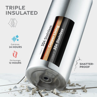 Garrafa de água esportiva térmica com canudo 