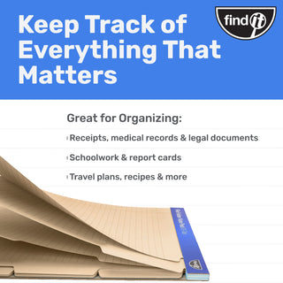 Bloco de notas para pasta de arquivo - Pacote com 12 