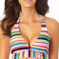 Anne Cole Women's Standard Halter Bikini Swim Top Painted Sky Stripe Size Medium