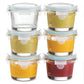 Recipientes de vidro para alimentos de 4 oz - conjunto de 6 peças 