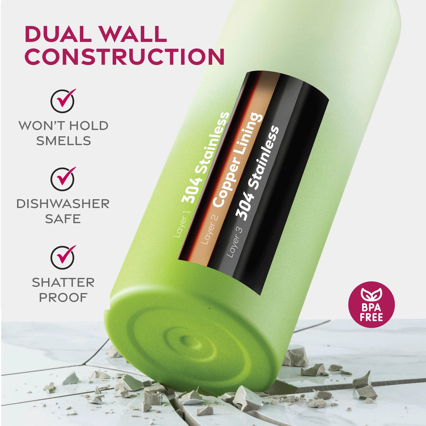 Garrafa de água esportiva térmica com canudo 