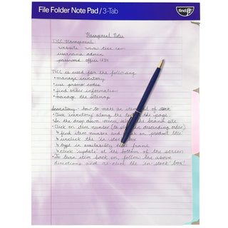 Bloco de notas para pasta de arquivo - Pacote com 12 