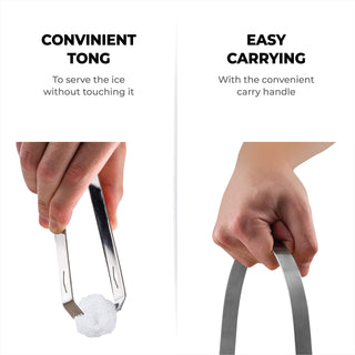 Balde de gelo isolado de aço inoxidável com parede dupla, tampa e pinça de gelo 