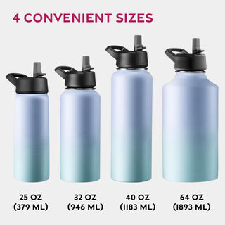 Garrafa de água esportiva térmica com canudo 