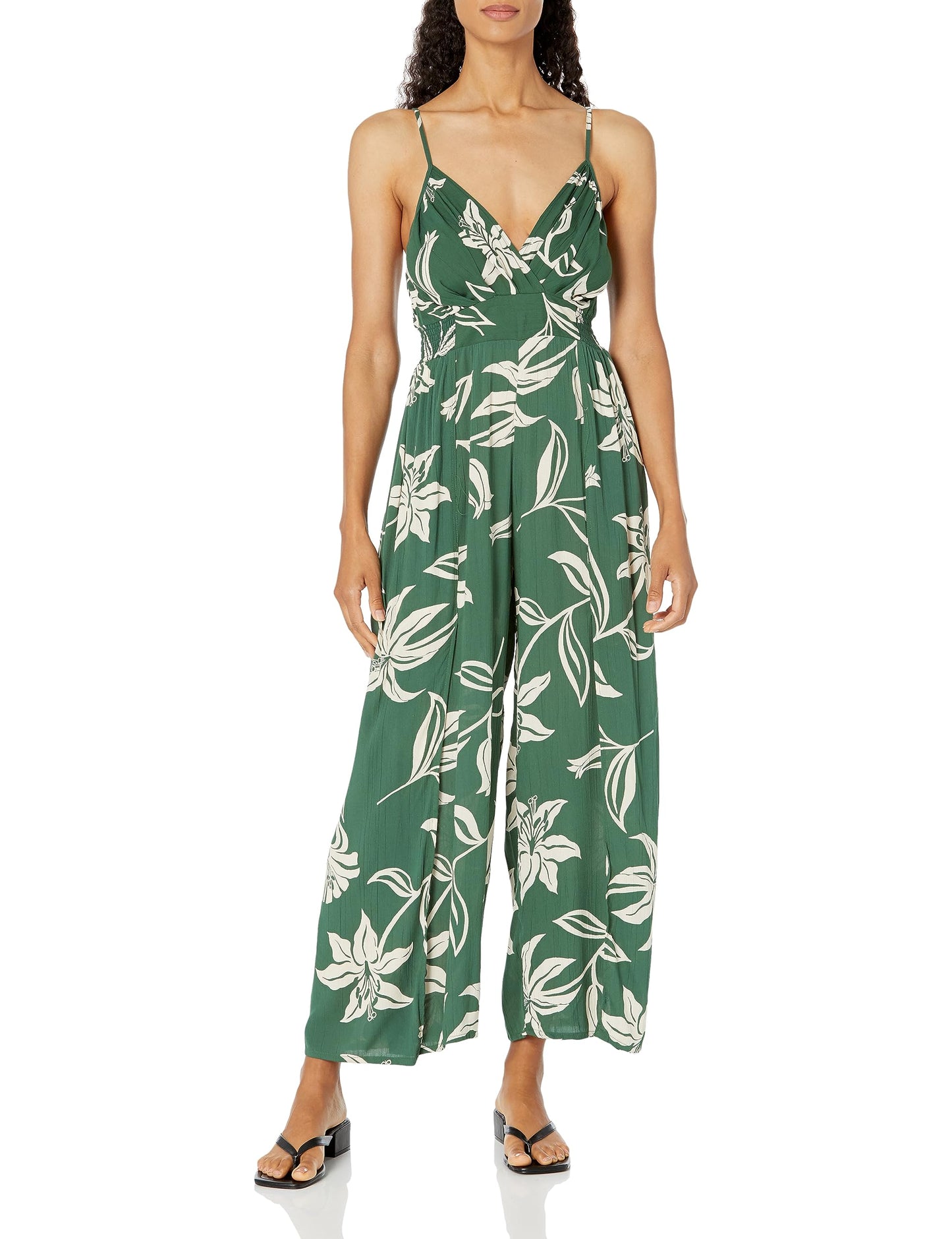 Angie Women's V Surplus Jumpsuit with Slit Leg