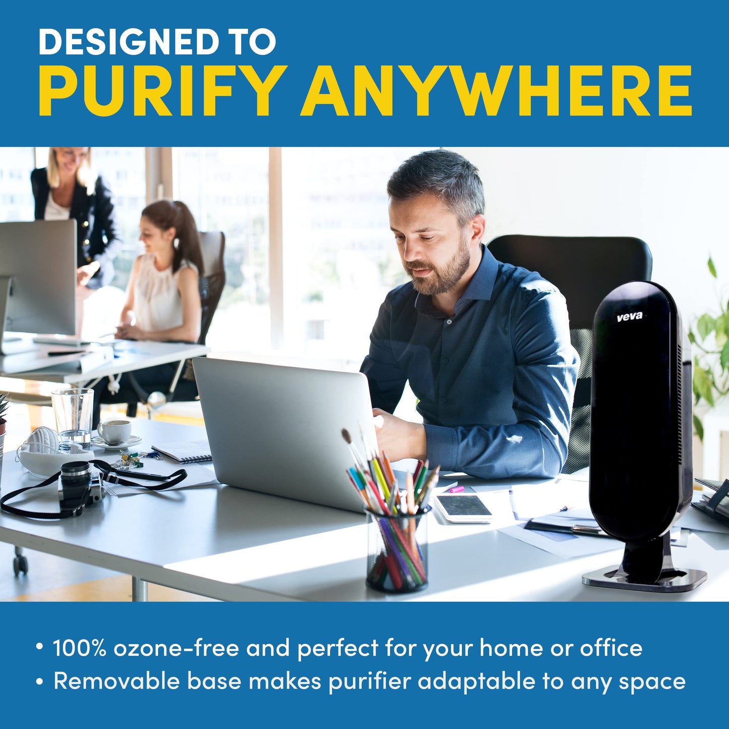 Purificador de ar preto VEVA 8000 para casa 