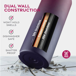 Garrafa de água esportiva térmica com canudo 