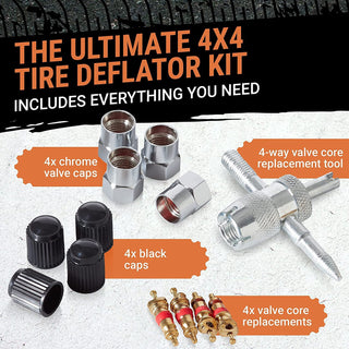 Manômetro de pressão de pneus (0-60 PSI) para serviços pesados, com estojo de espuma personalizado, tampas cromadas e ferramenta de reparo de núcleo de válvula, manômetro de pressão de ar rápido, desinfladores de pneus, acessórios off-road, pneus 4x4 