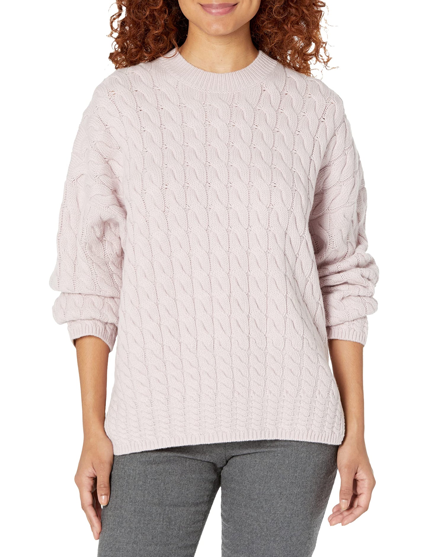 Theory Womens Karenia Cable-Knit Sweater, Dried Petal, Small US