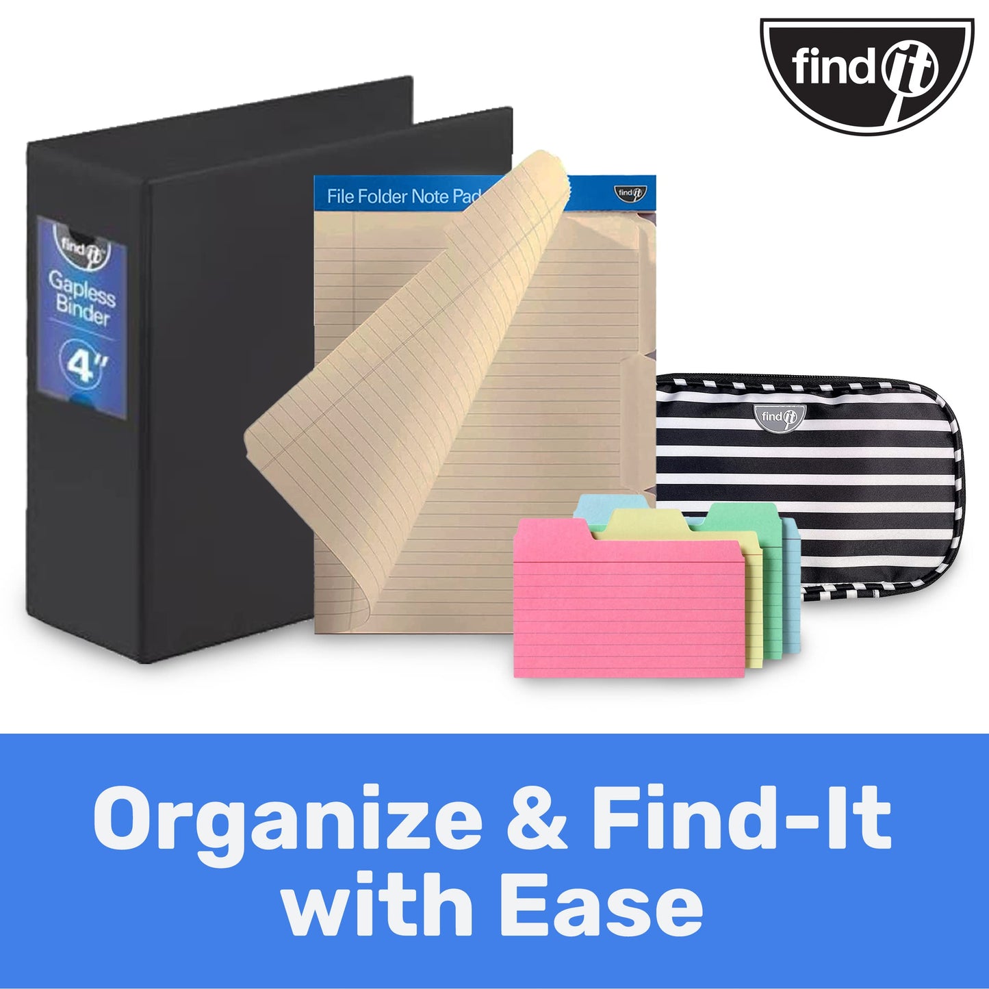 Bloco de notas para pasta de arquivo - Pacote com 12 