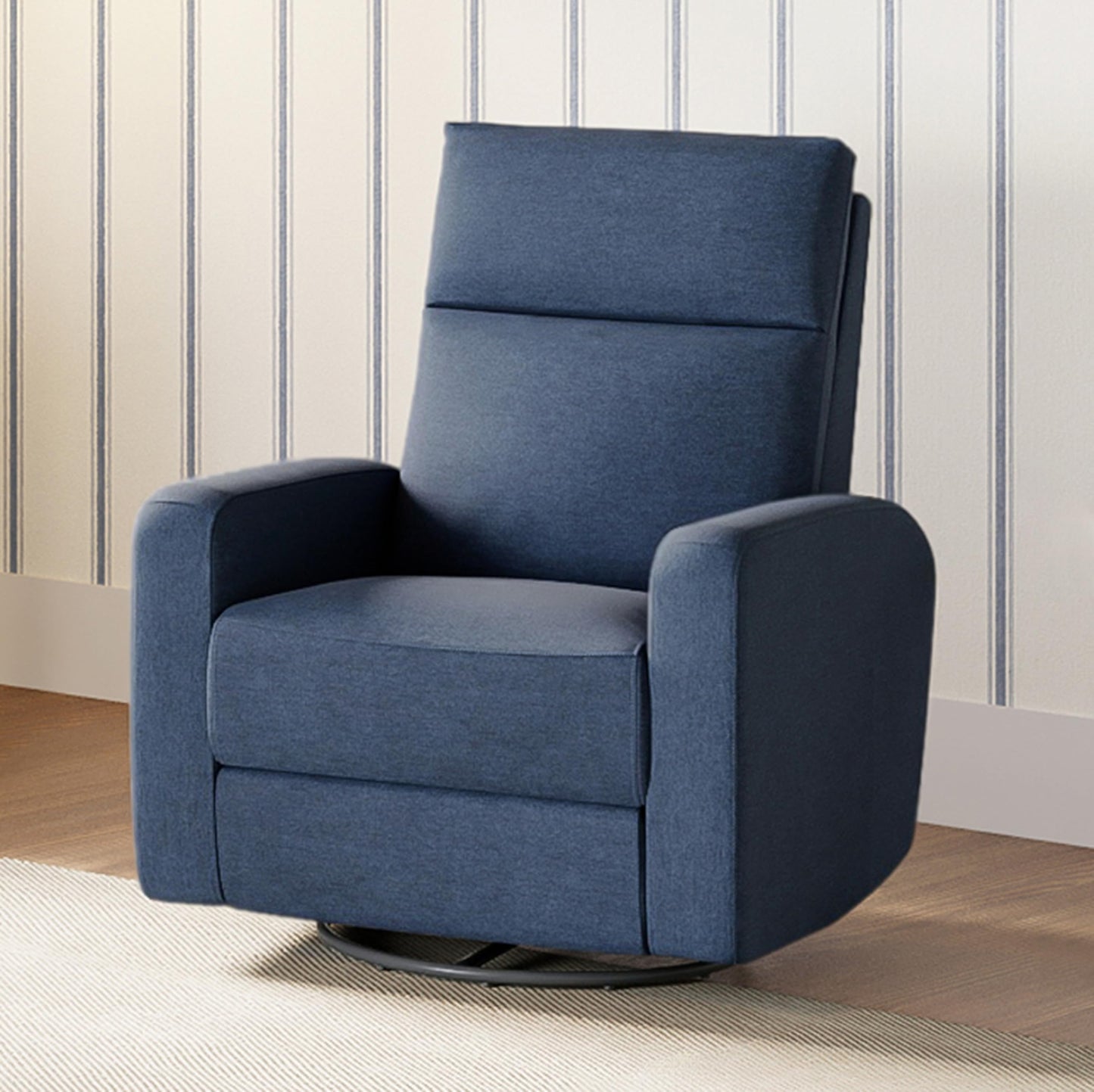 Nurture The Glider Plus  Premium Nursery Power Recliner  Swivel Chair with Adjustable Head Support and Adjustable Lumbar Support  Builtin USB  The Ultimate Comfort for Nursing Relaxing Navy