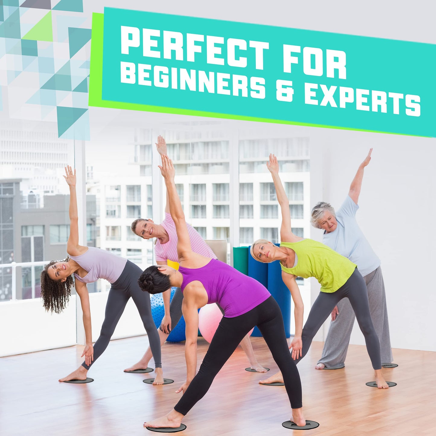 Core Sliders para treino de corpo inteiro - Pacote com 2 