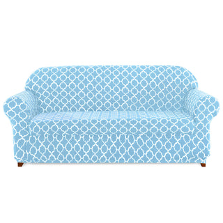 Capa de sofá de elastano SUBRTEX de 2 peças com padrão de nuvem azul