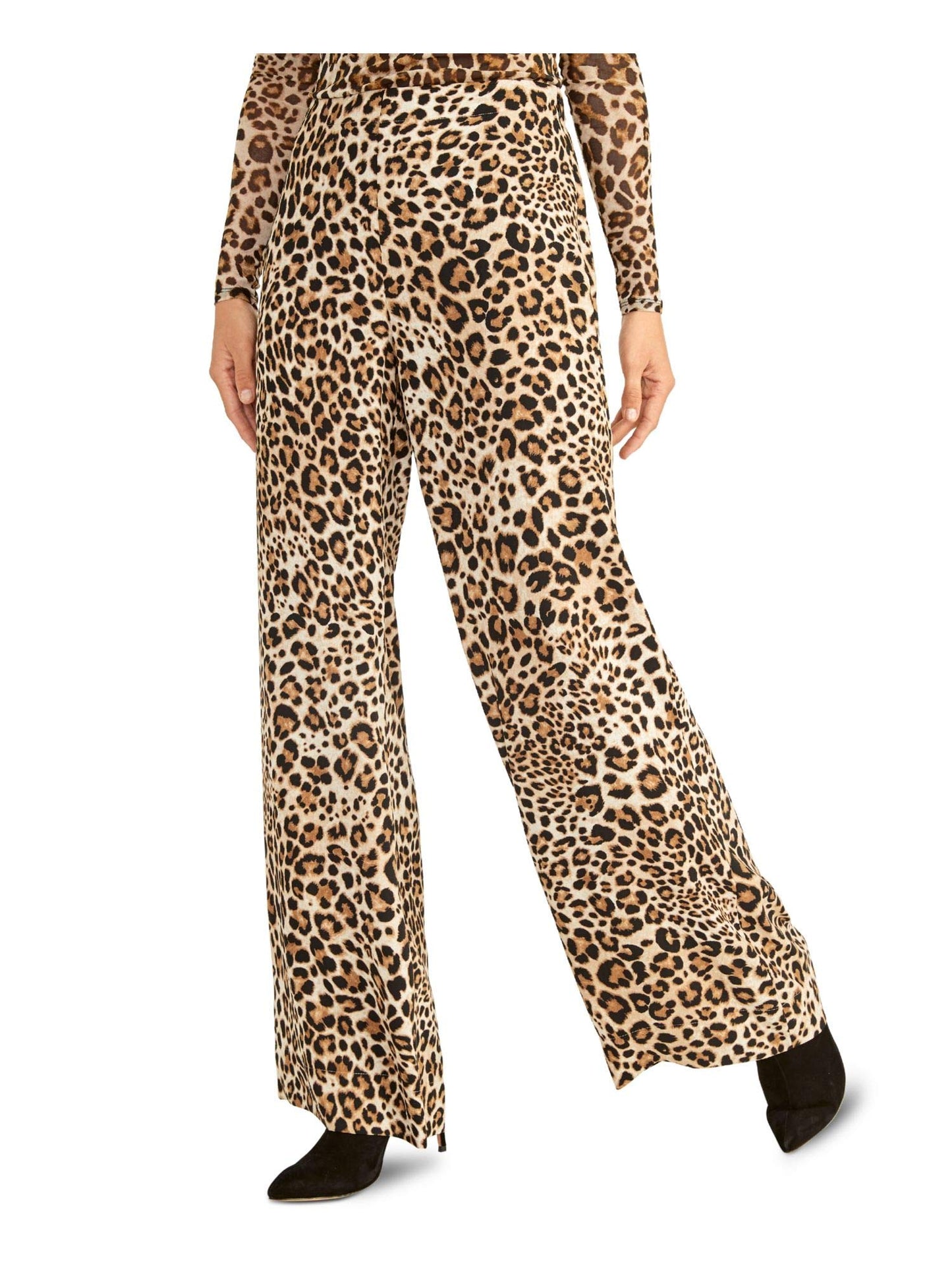 RACHEL Rachel Roy Womens Alice Animal Print High-Rise Pants Brown 6