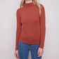 Charlie B - Long Sleeve Mock Neck Fine Rib Top