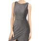 B. Darlin Dress Junior Sheath Tulip Hem Shimmer Knit Mini Silver 3