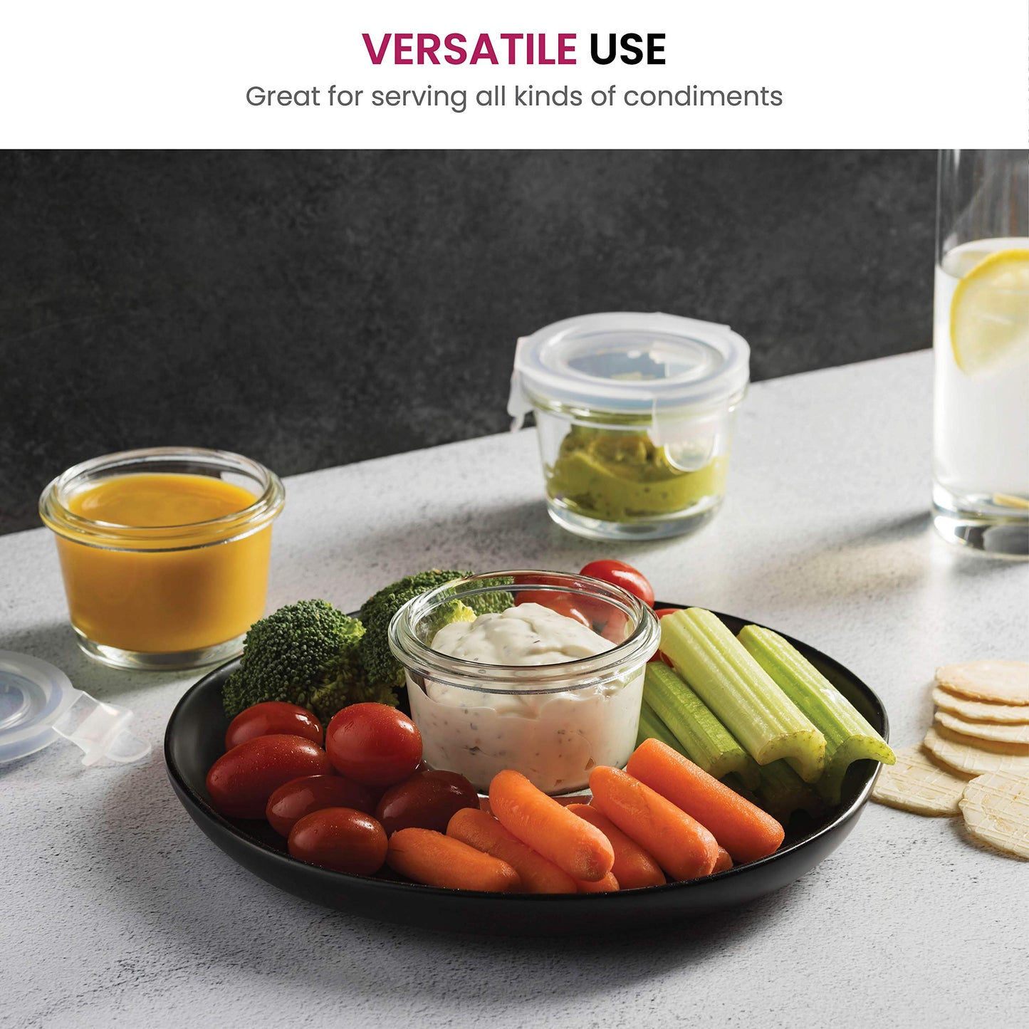 Recipientes de vidro para alimentos de 4 oz - conjunto de 6 peças 