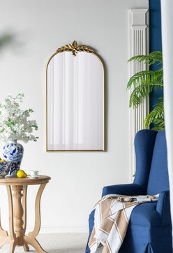 Arched Wall Mirror with Metal Frame