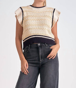 Elan - 7 Sweater Cap Sleeve Crewneck