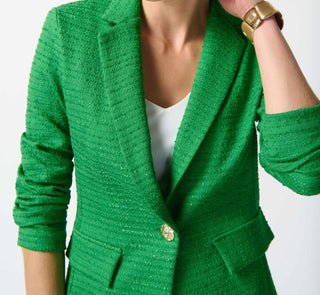 Joseph Ribkoff - Blazer Bouclé em Verde Ilha