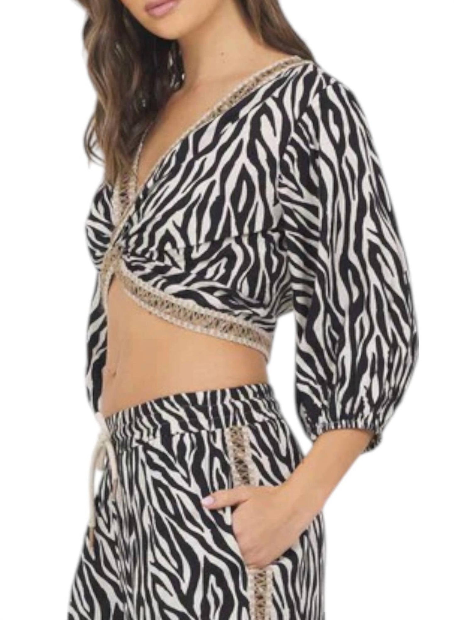Vintage Havana - ZEBRA PRINT TWIST TOP