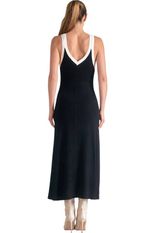 Elan - Vestido midi com listras frontais