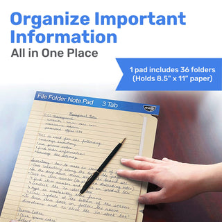 Bloco de notas para pasta de arquivo - Pacote com 12 