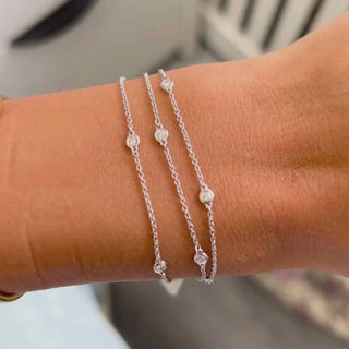 Diana M Jewels - Pulseira de diamantes de corrente tripla de 0,50 cts