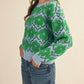 &Merci - Fuzzy Flower Crew Sweater