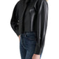 Steve Madden - Dom Necktie Faux Leather Crop Snap-up Shirt