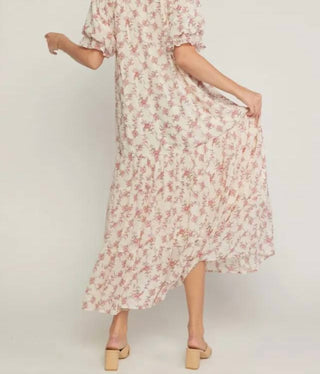 Entro - Ruffled V Neck Maxi Dress