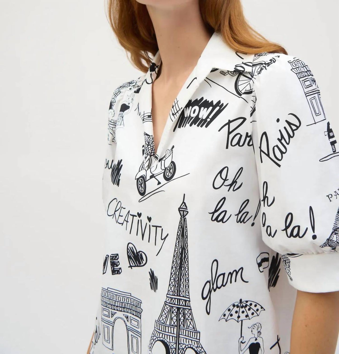 Joseph Ribkoff - Newspaper Print A-line Dress