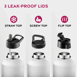 Garrafa de água esportiva térmica com canudo 