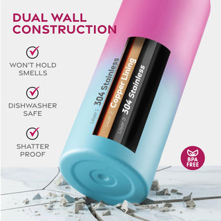 Garrafa de água esportiva térmica com canudo 