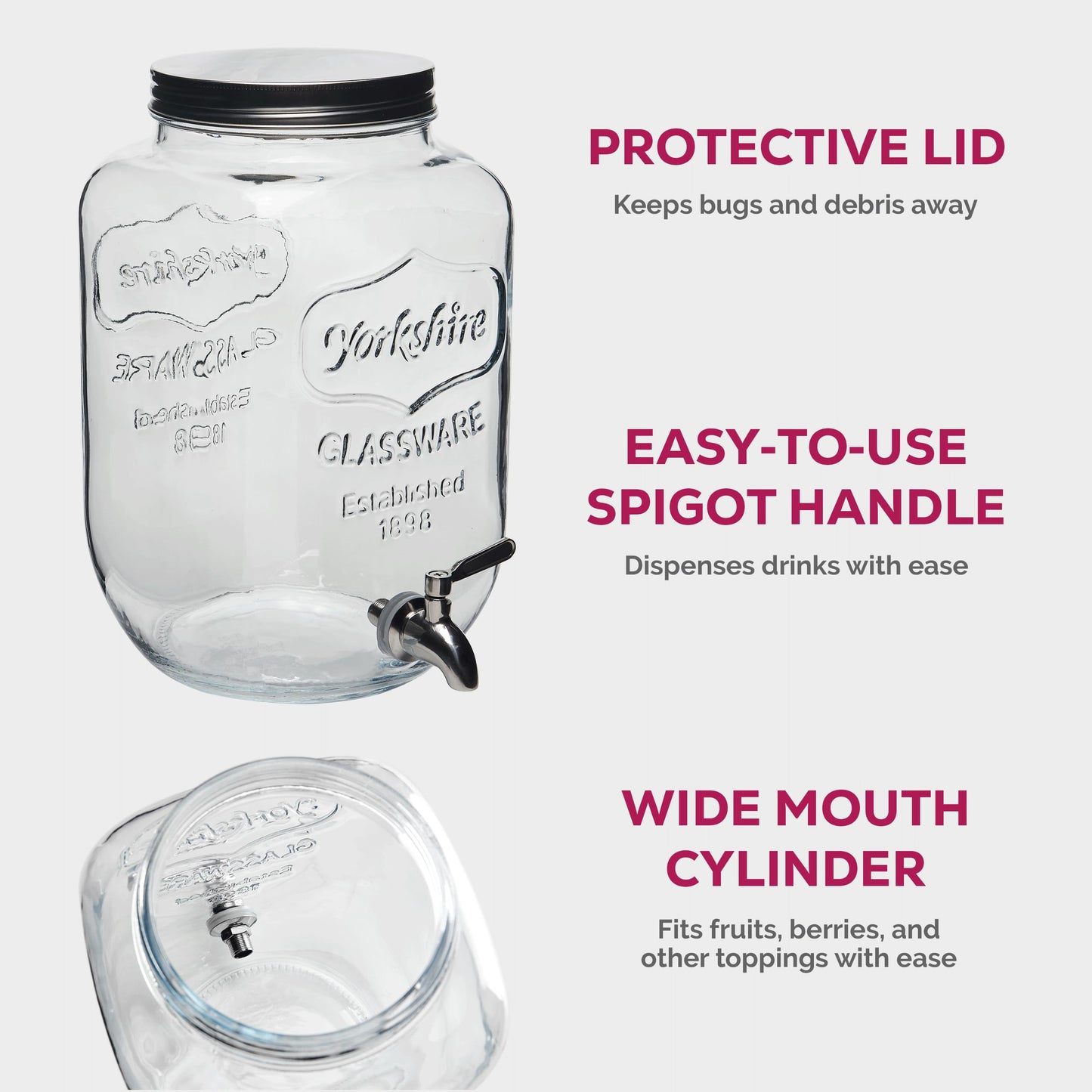 Dispensador de bebidas de vidro 