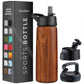 Garrafa de água esportiva térmica com canudo 