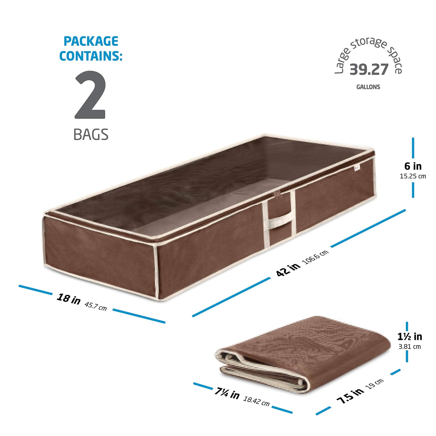 Armazenamento embaixo da cama - pacote com 2 