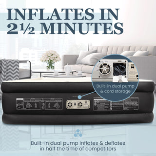 Cama inflável dupla alta para casa, viagens e acampamento 