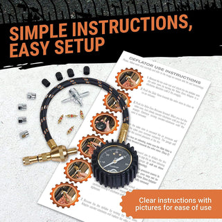 Manômetro de pressão de pneus (0-60 PSI) para serviços pesados, com estojo de espuma personalizado, tampas cromadas e ferramenta de reparo de núcleo de válvula, manômetro de pressão de ar rápido, desinfladores de pneus, acessórios off-road, pneus 4x4 