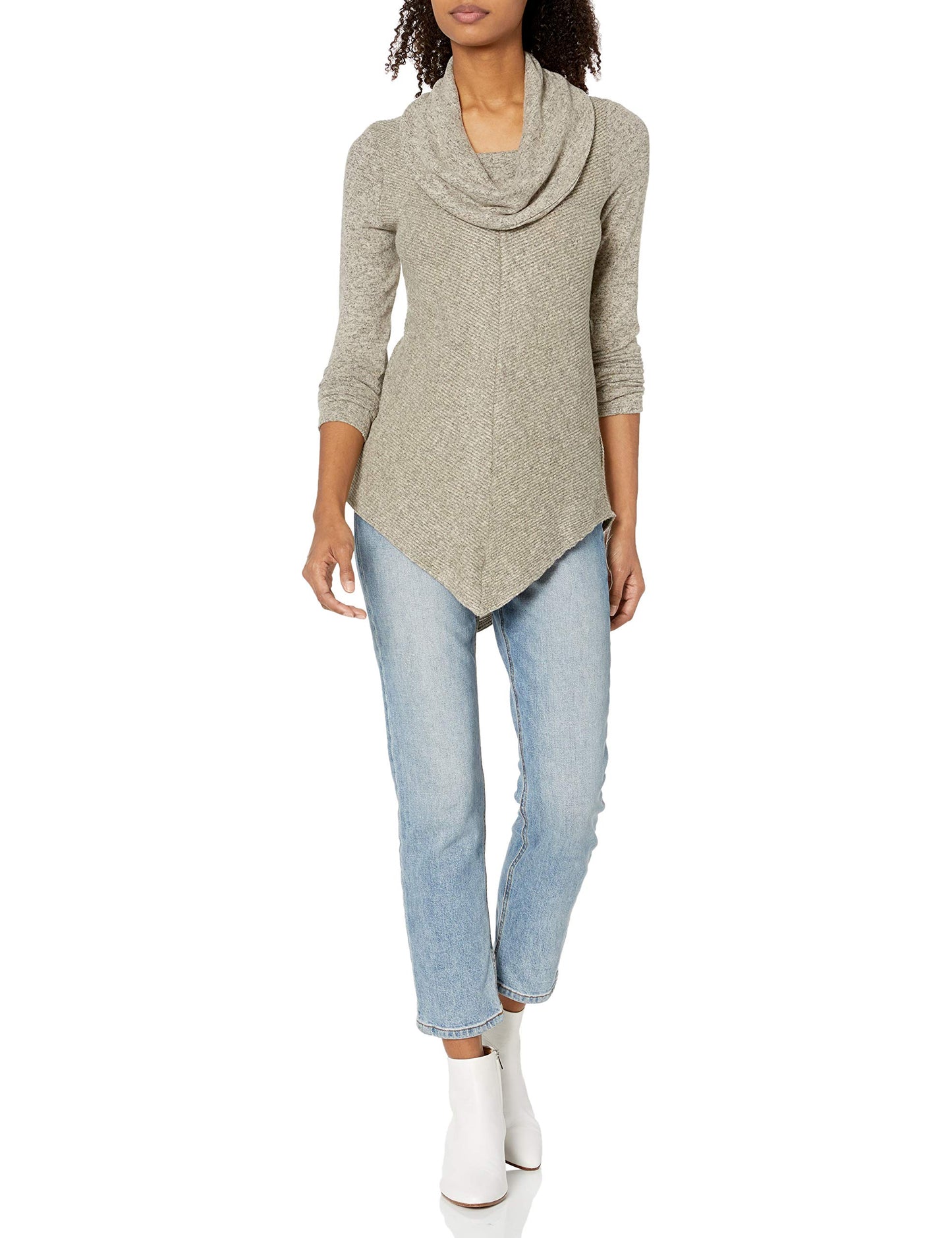 A. Byer Juniors Long Sleeve Cowl Neck Sweater, Sparkling, M