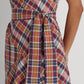 Lauren Ralph Lauren Women’s Belted Cotton Madras Sleeveless Dress Burgundy/Navy Multi 12