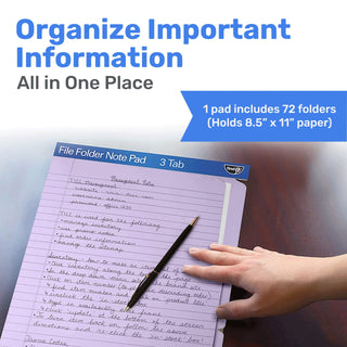 Bloco de notas para pasta de arquivo - Pacote com 12 